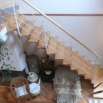 Double limon central et rampes métal laqué