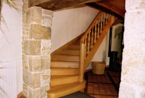 Escalier en chêne à noyau - volute de départ