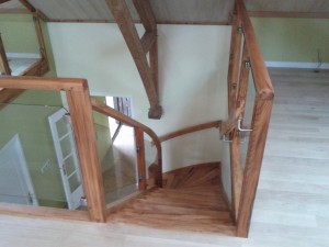 profilage de la dernière marche pour raccord parfait avec le parquet